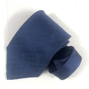Vintage Perry Ellis Portfolio 100% Silk Two-Tone Blue Basket Weave Men's USA